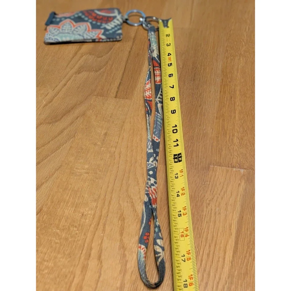 Vtg Vera Bradley Window Coin Purse Key Chain Lanyard Nordic Floral Pattern - Picture 7 of 7